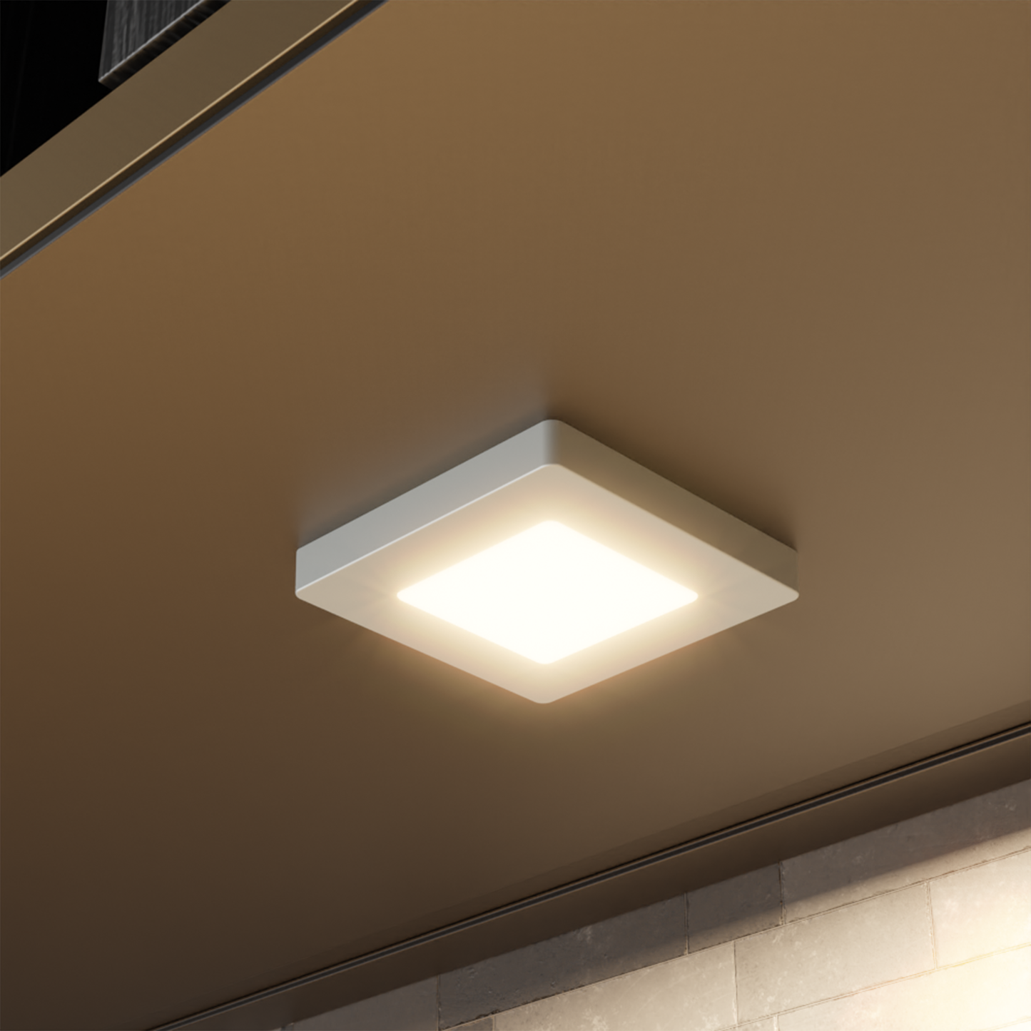 A112D LED Cabinet Light – Square Panel, Surface or Recessed Mount