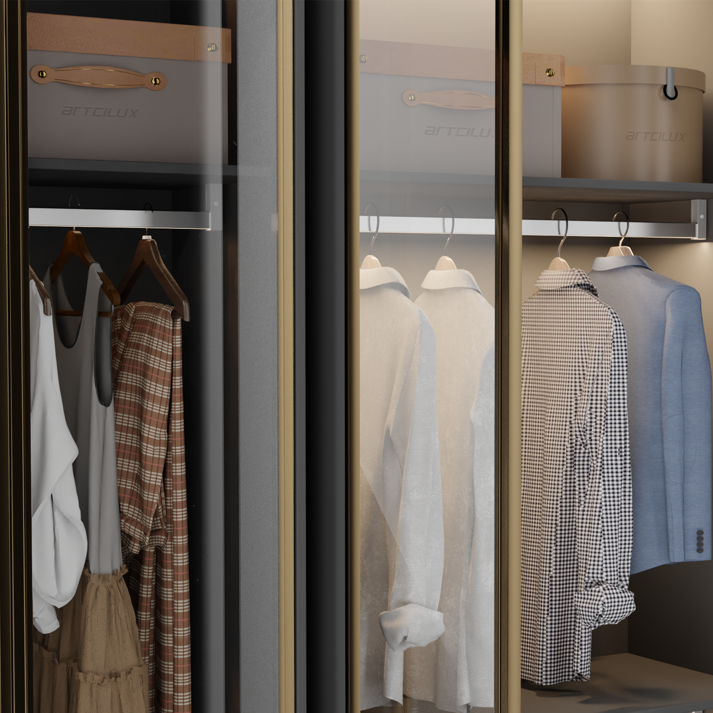 A317D Sensor-Activated LED Wardrobe Light – 12V, Ceiling or Side Mount