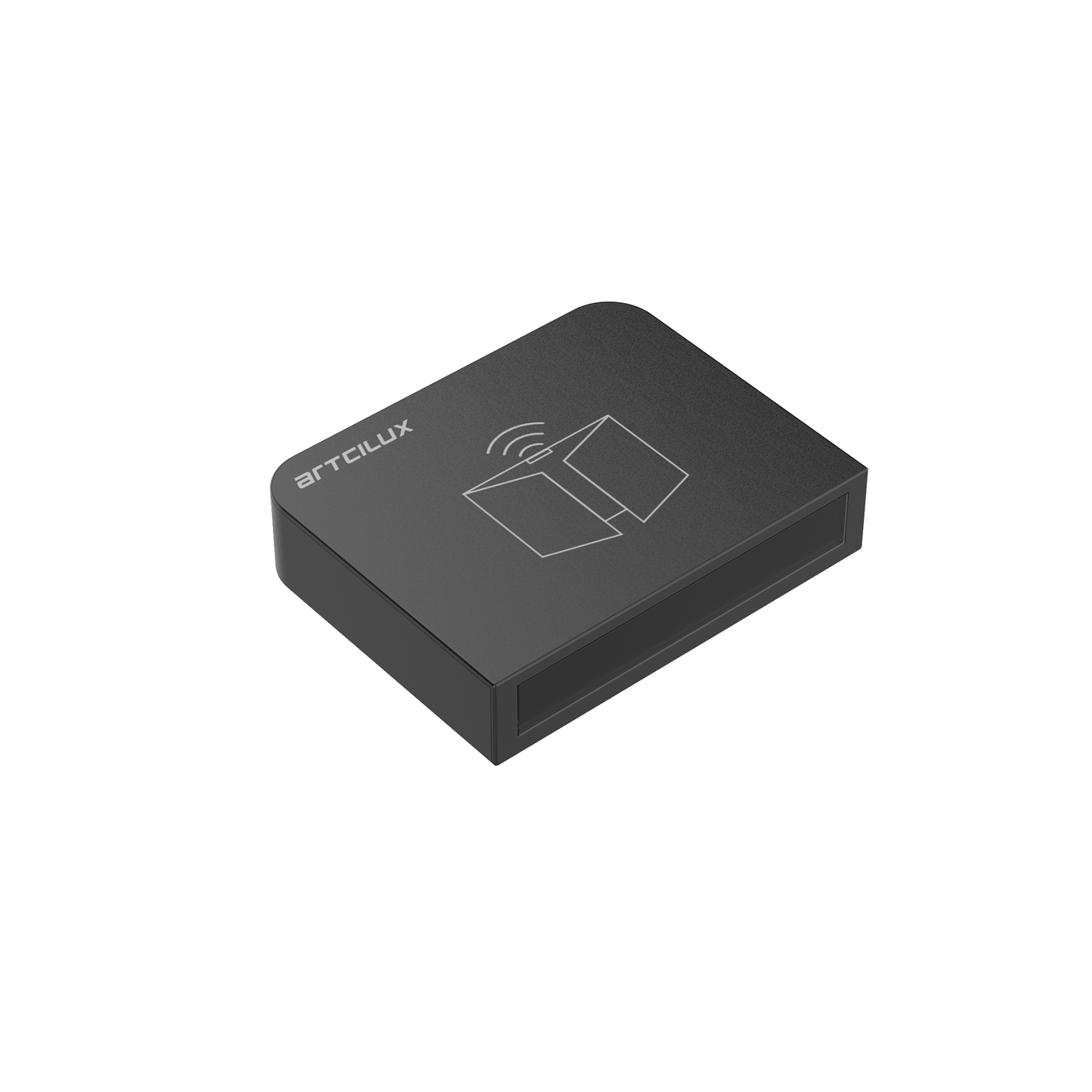 Black electronic device with Articulux branding on a white background