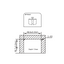 Technical drawing of a rectangular component with dimensions and Artelux branding.